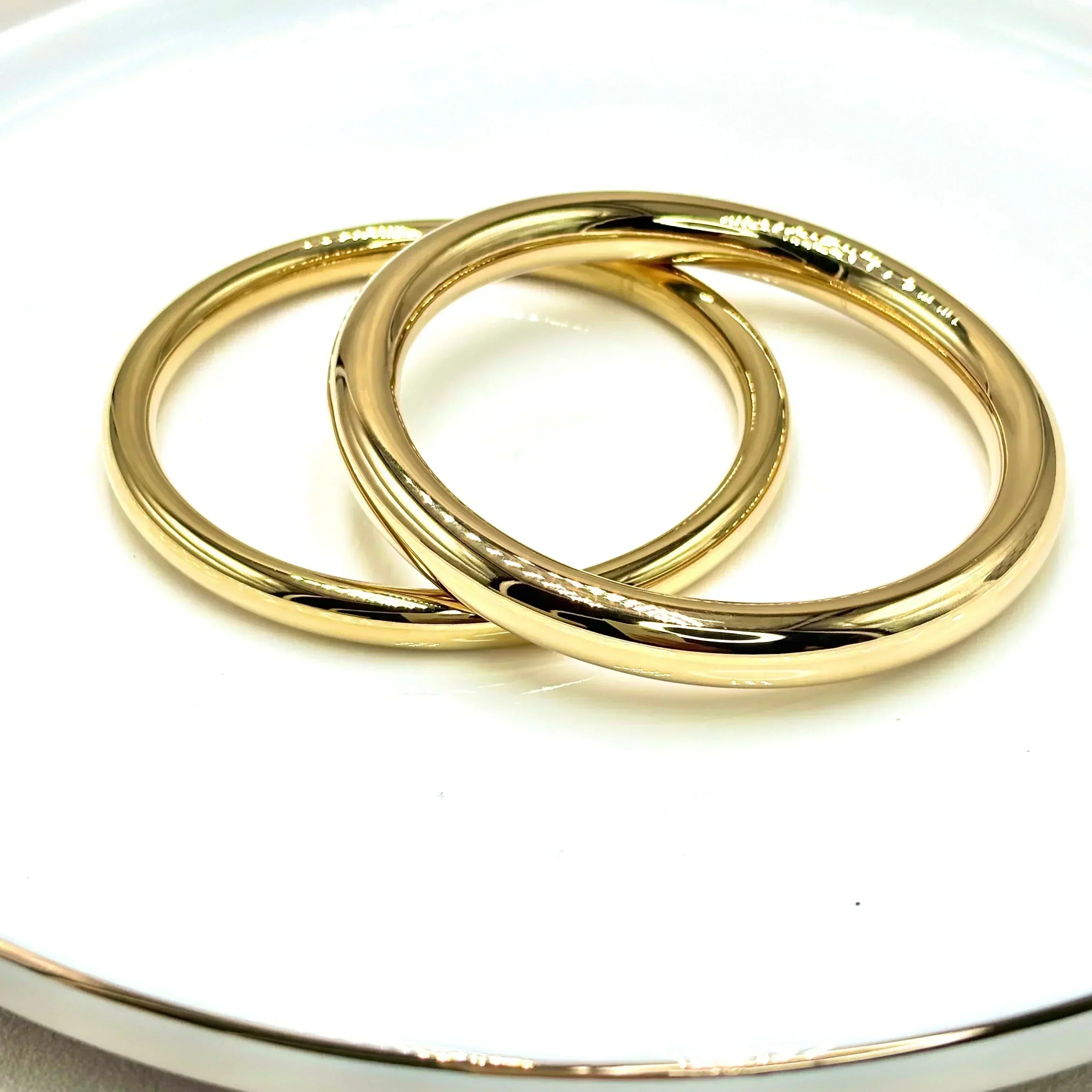 Bracelets joncs en acier inoxydable doré