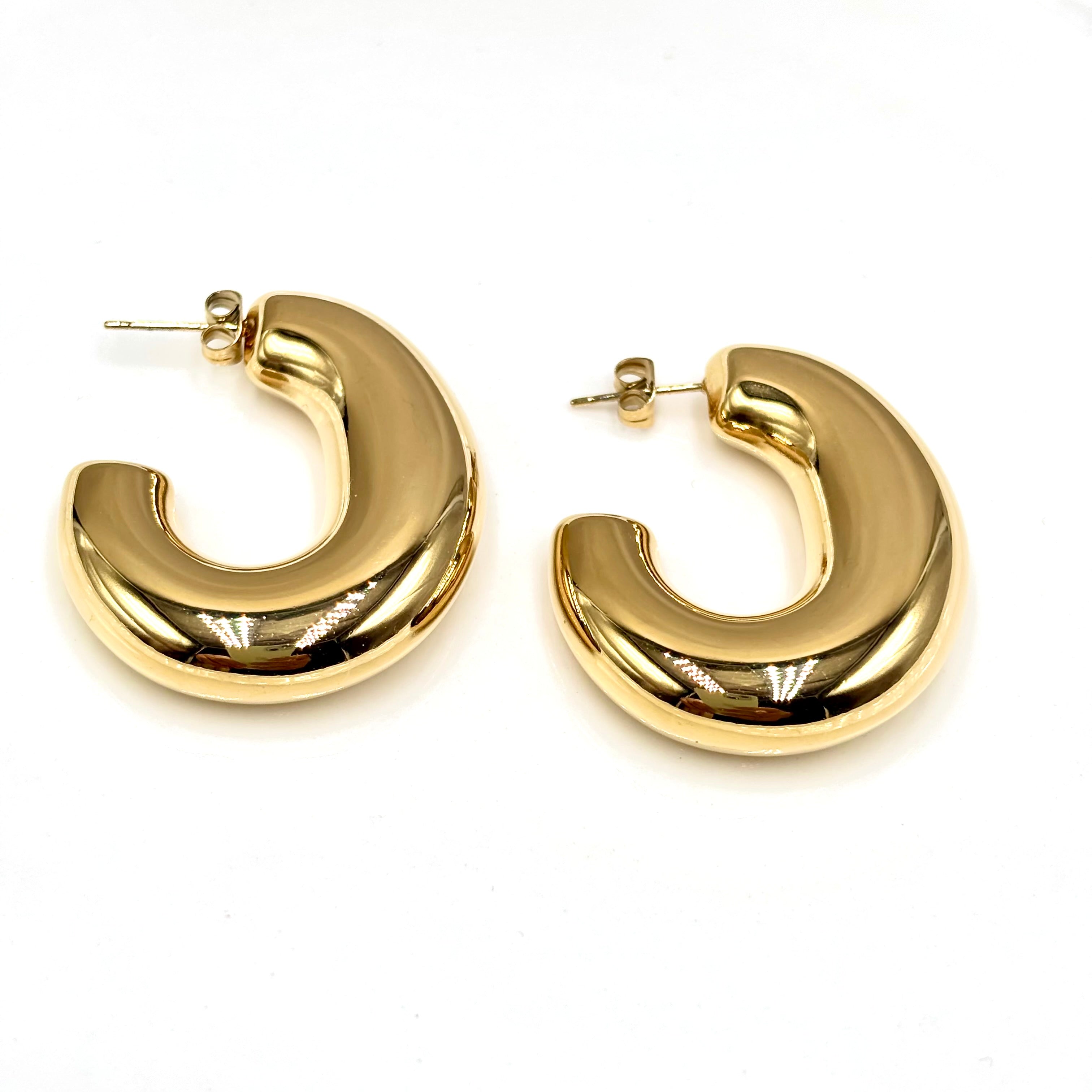 Boucles d'oreilles créoles acier doré Berenice