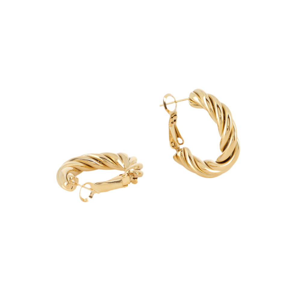 Boucles d'oreilles créoles acier doré Erine