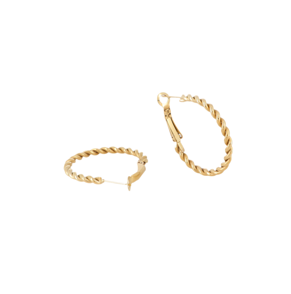 Boucles d'oreilles créoles fines torsadées Nataly