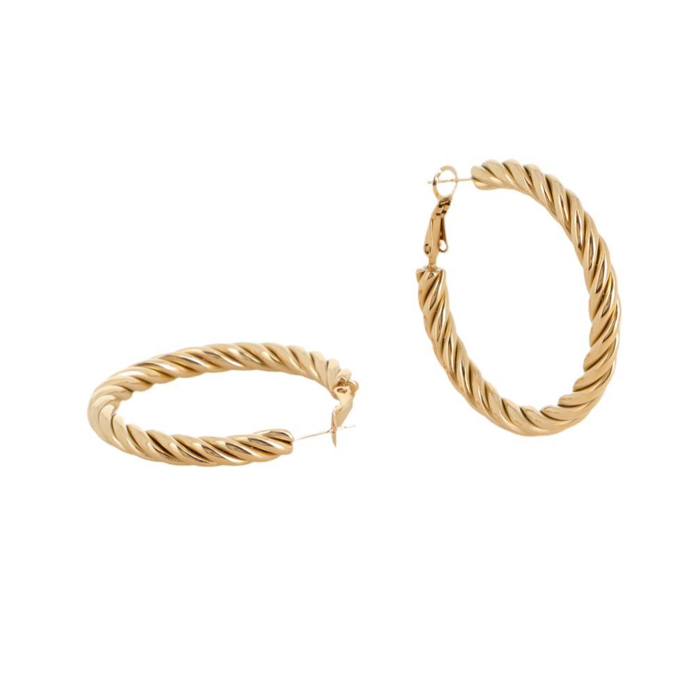 Boucles d'oreilles créoles torsadées Janice