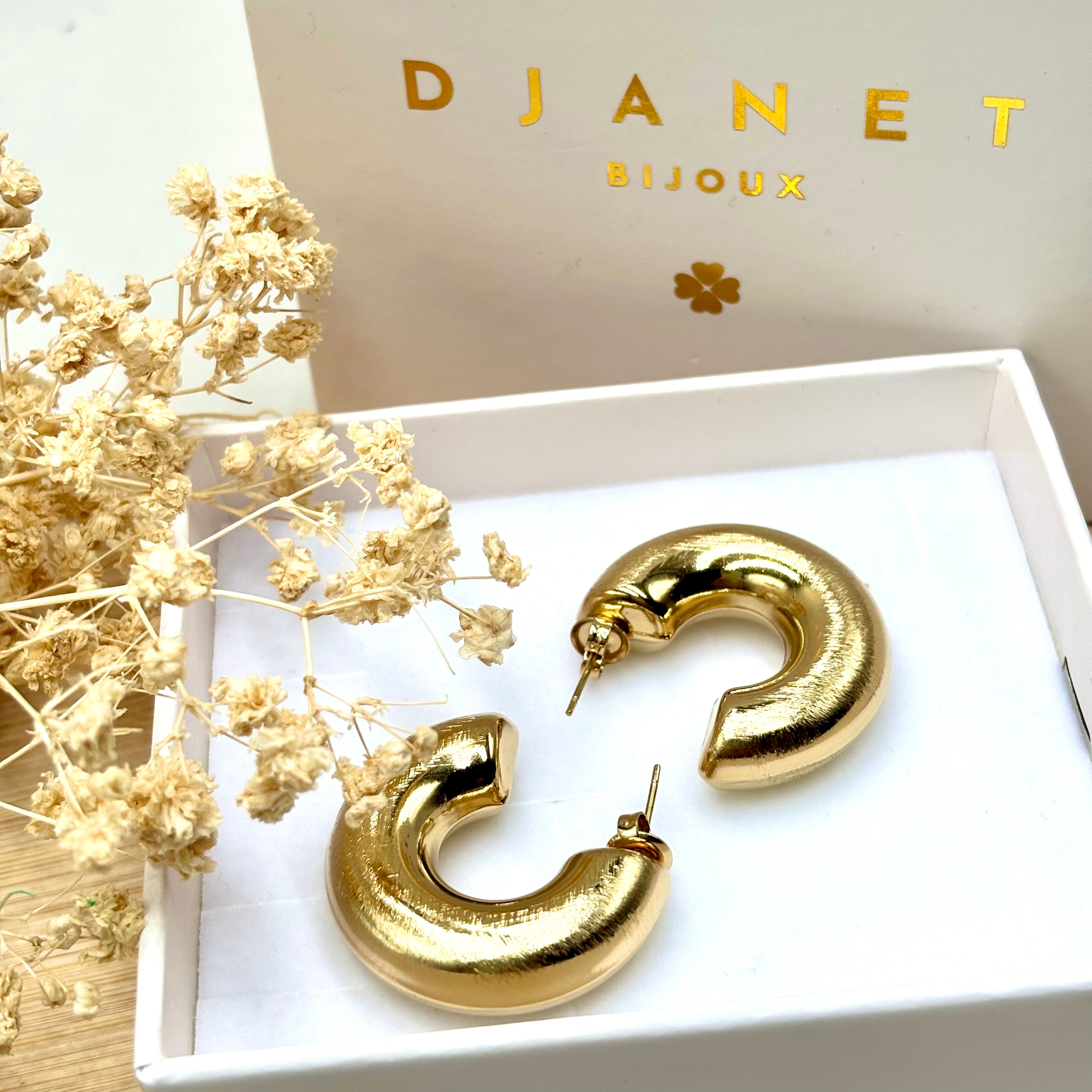 Boucles d'oreilles créoles acier doré Nikky