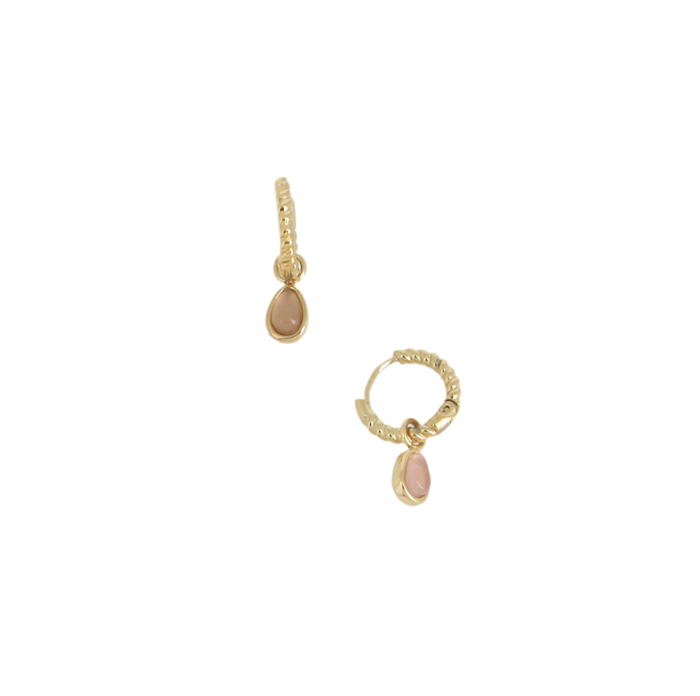 Boucles d'oreilles oeil de chat rose Celia