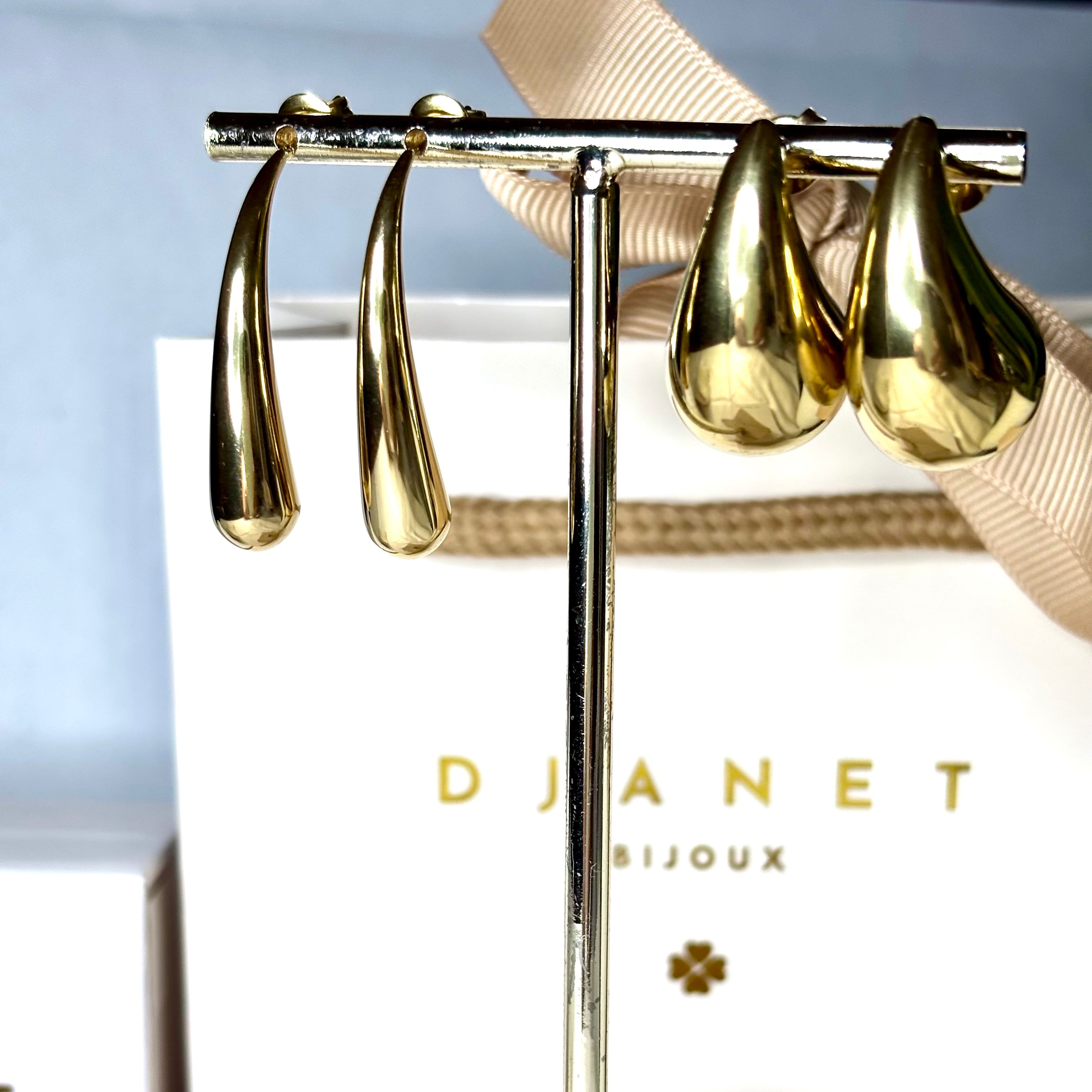 Boucles d'oreilles acier doré Louise