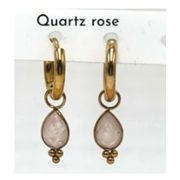 Boucles d’oreilles créoles goutte en pierre naturelle - Rosie