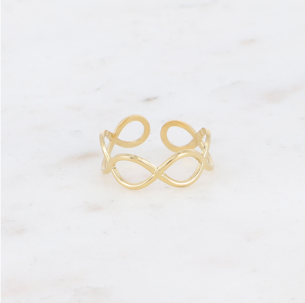 Bague fine acier inoxydable doré Alice