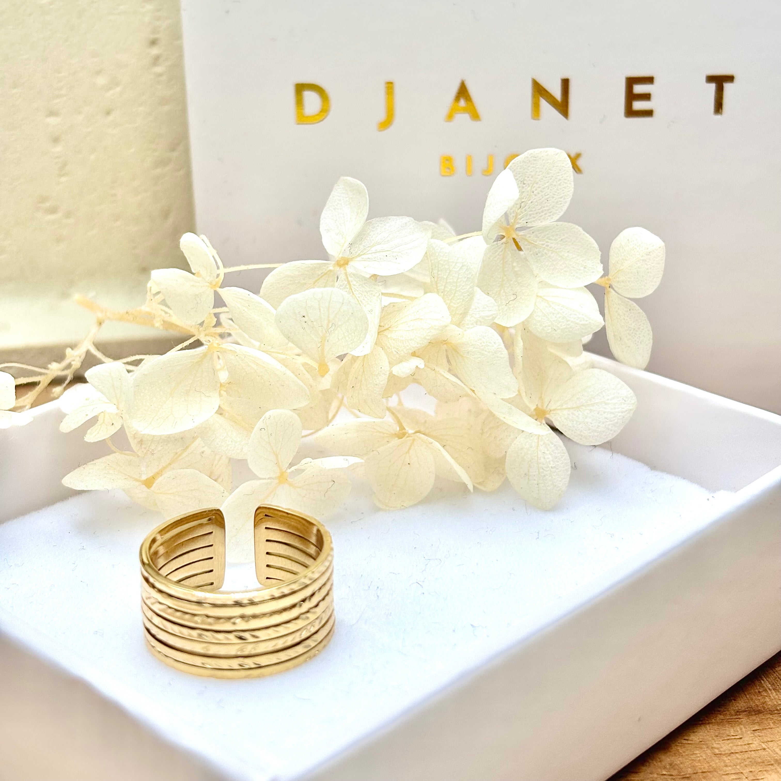 Bague acier doré femme multi anneaux serrés striés ouverte ajustable