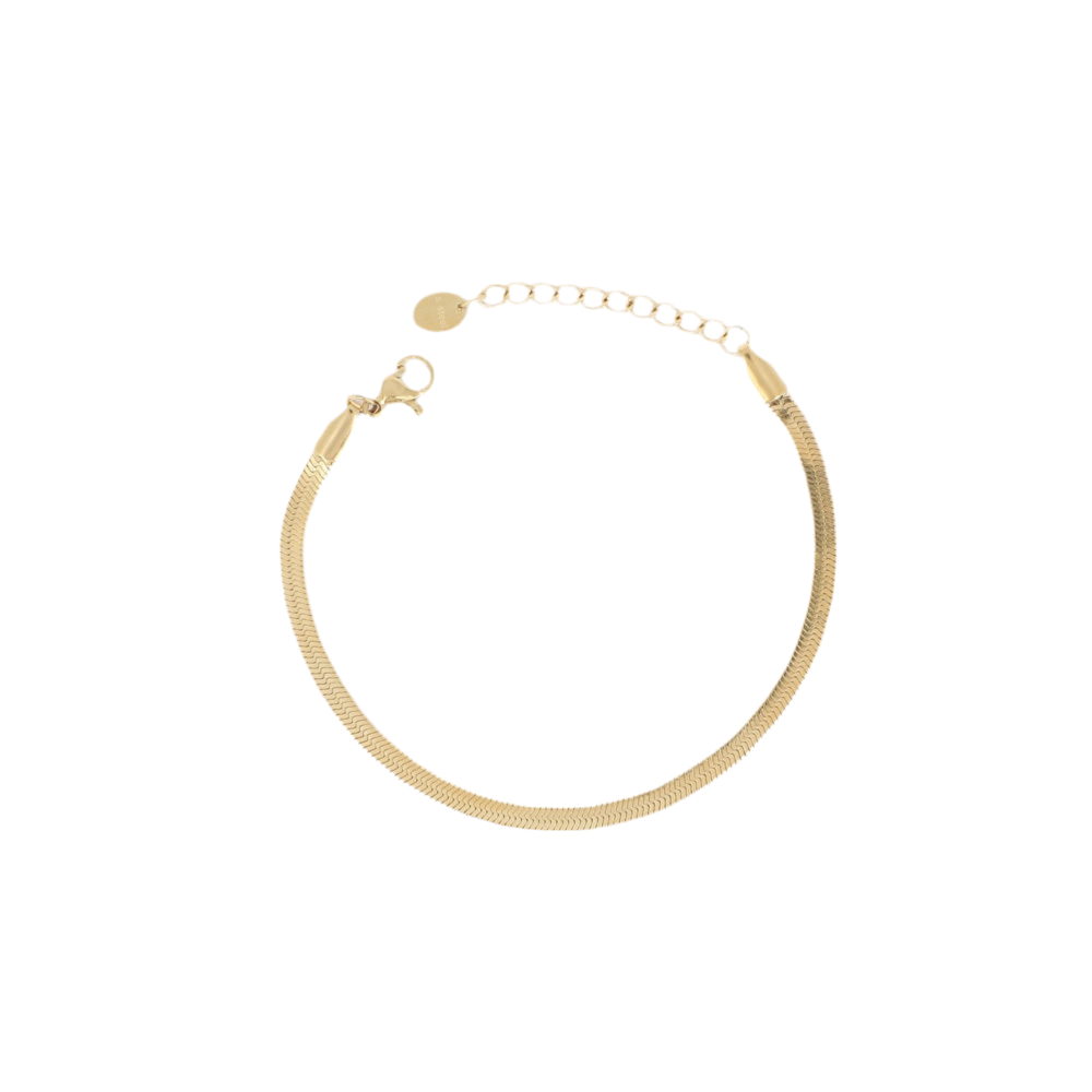 Bracelet Acier Inoxydable Doré Maille Miroir Karina