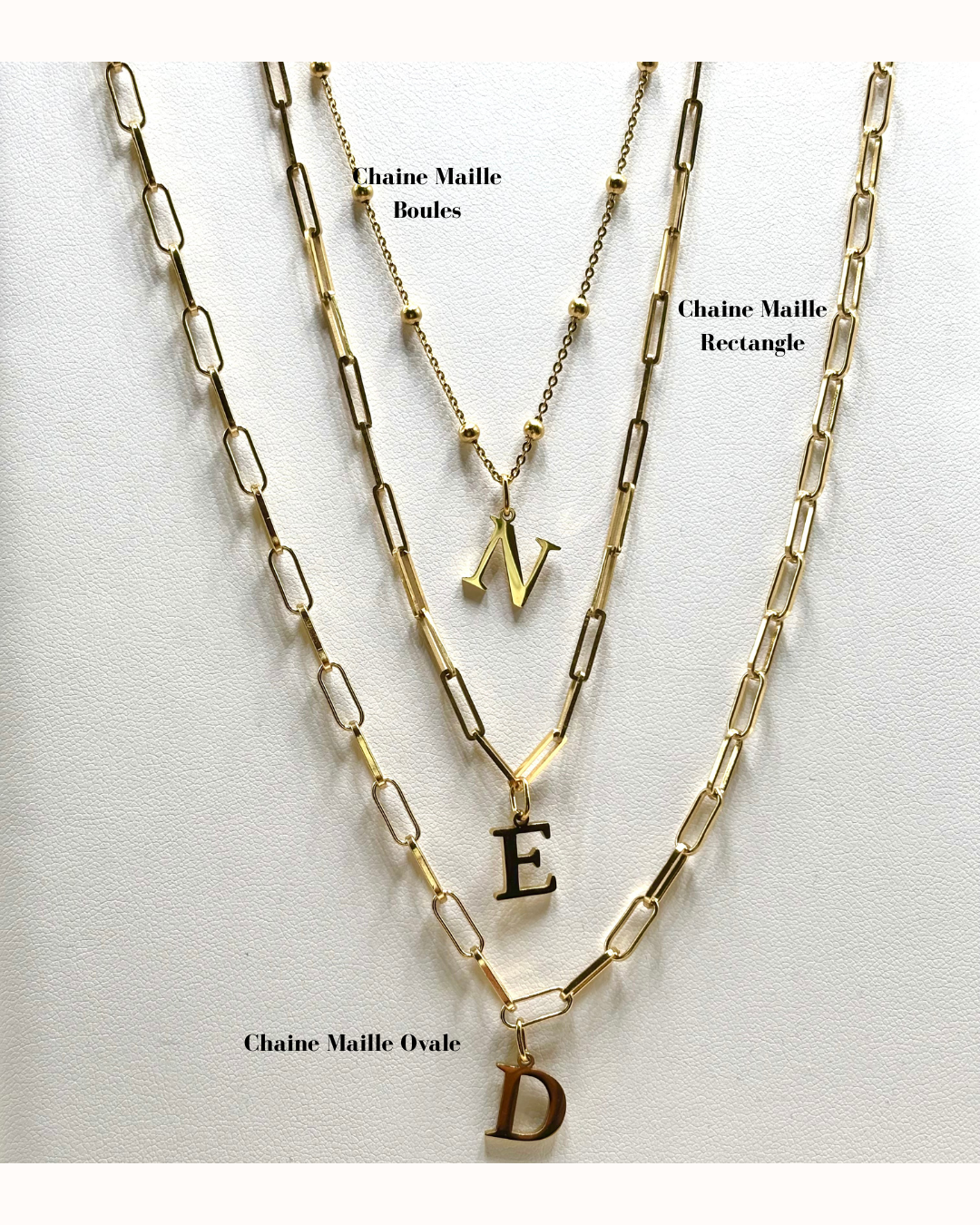 Collier Personnalisé Femme Lettre Initiale & Pierre Naturelle – Djanet Bijoux