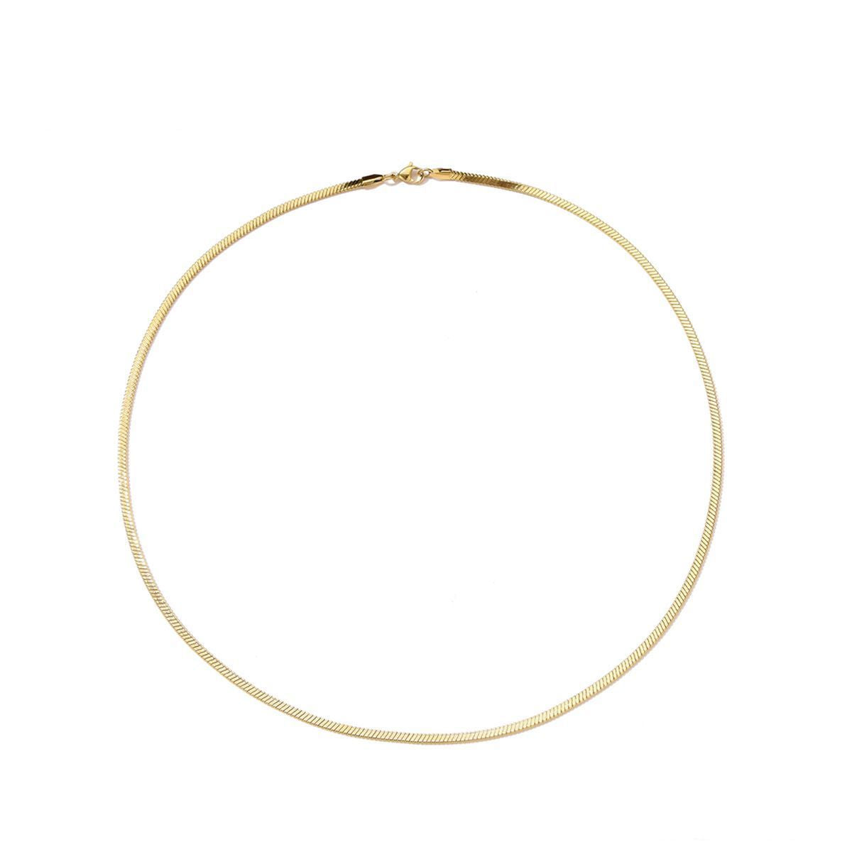 Collier chaine serpent acier inoxydable dore a l'or fin Melina