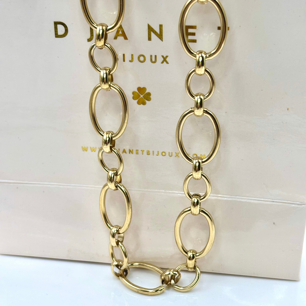 Collier Maillons Ovales en Acier Inoxydable Doré - Julianne