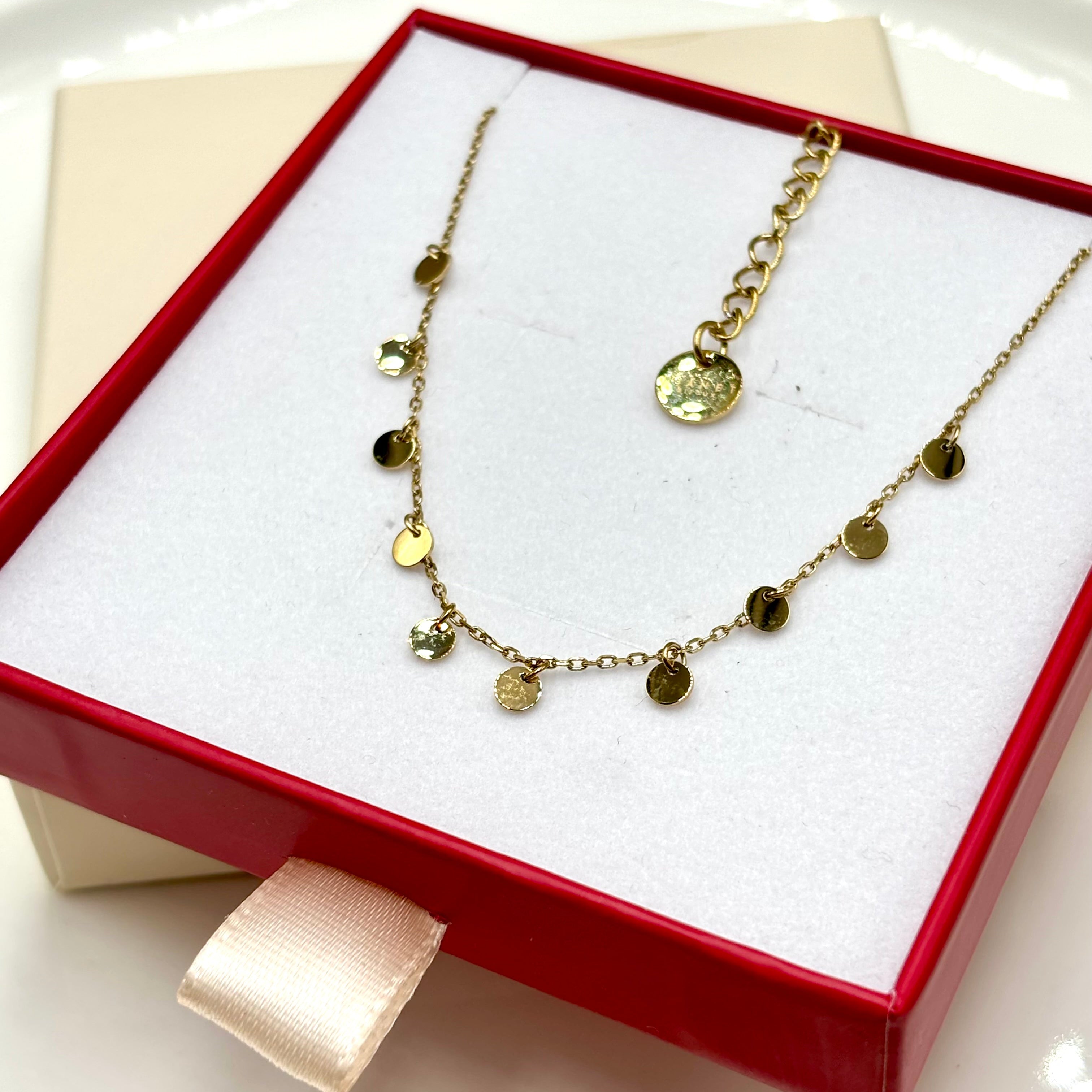 Collier ras-de-cou femme avec pampilles en acier inoxydable doré à l'or fin Talynn Djanet Bijoux