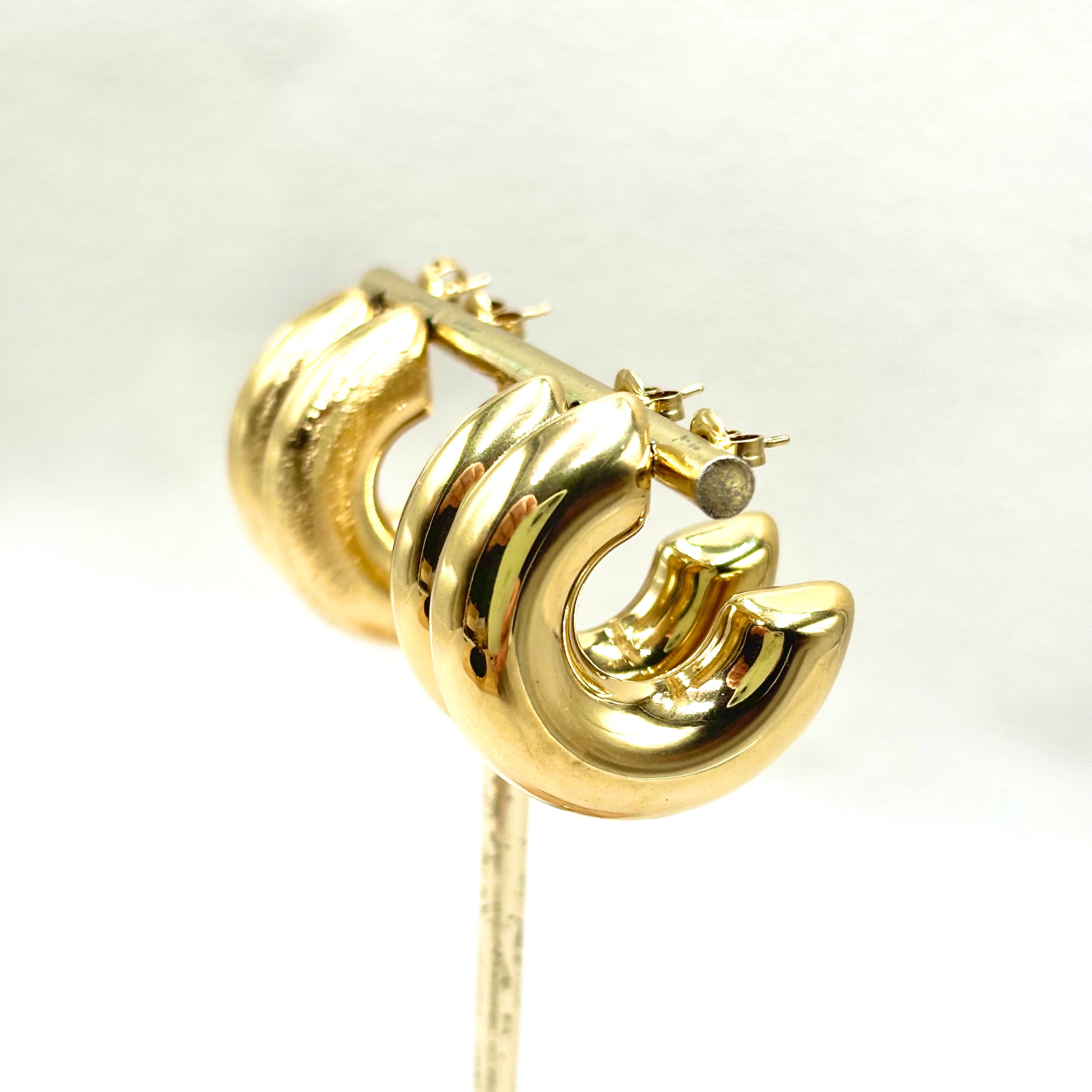 Boucles d'oreilles créoles acier doré Berenice