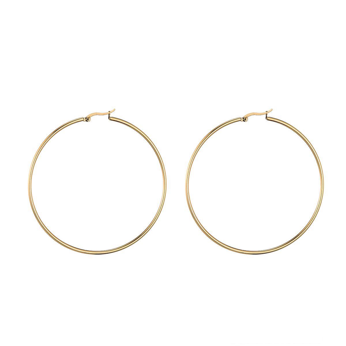 Boucles d'oreilles grandes créoles 6 cm en acier inoxydable