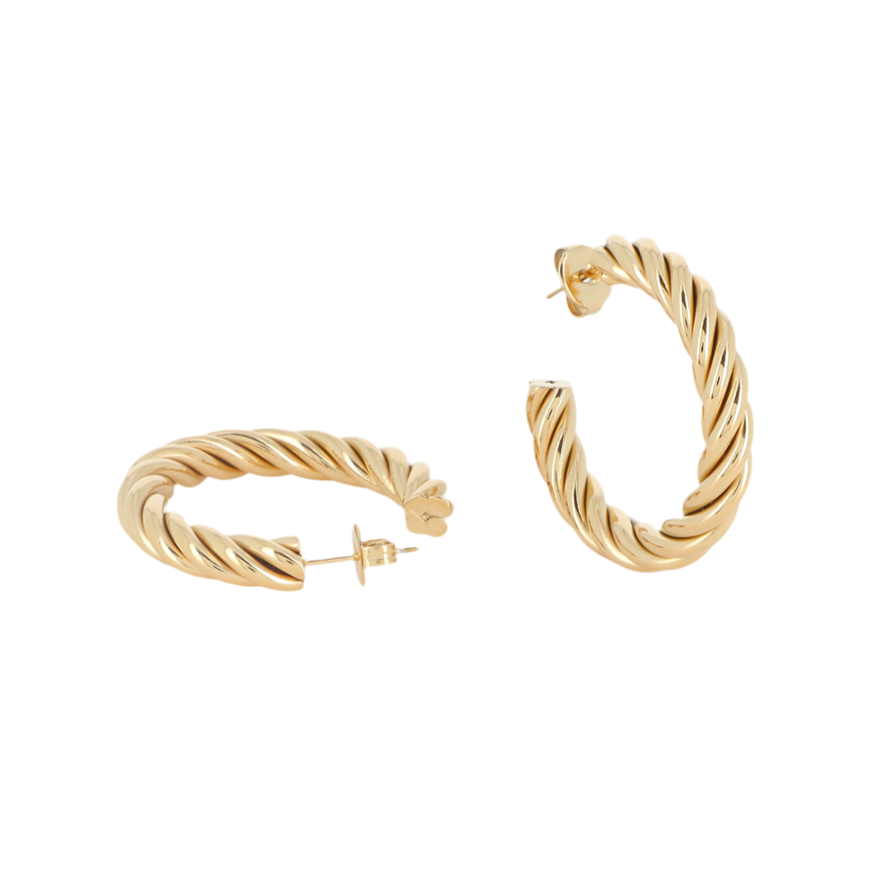 Boucles d'oreilles créoles acier doré Alexia