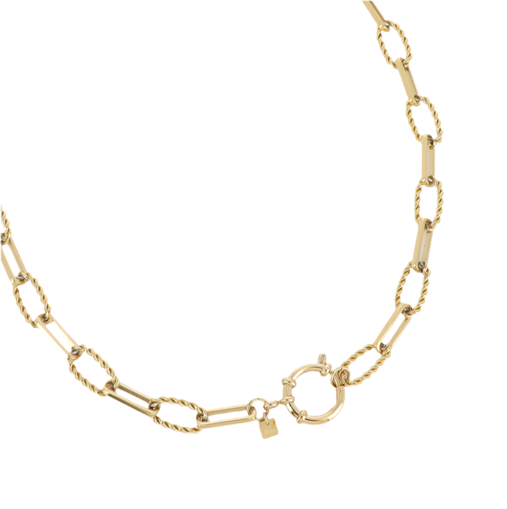 Collier Chaîne Maille Acier Doré Amelia