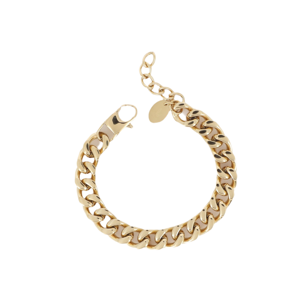 Bracelet maille gourmette acier doré Jenna