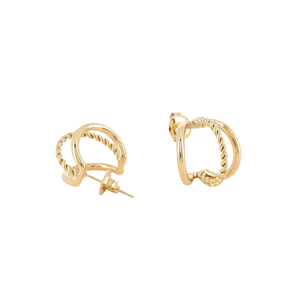 Boucles d'oreilles créoles acier doré Ariane