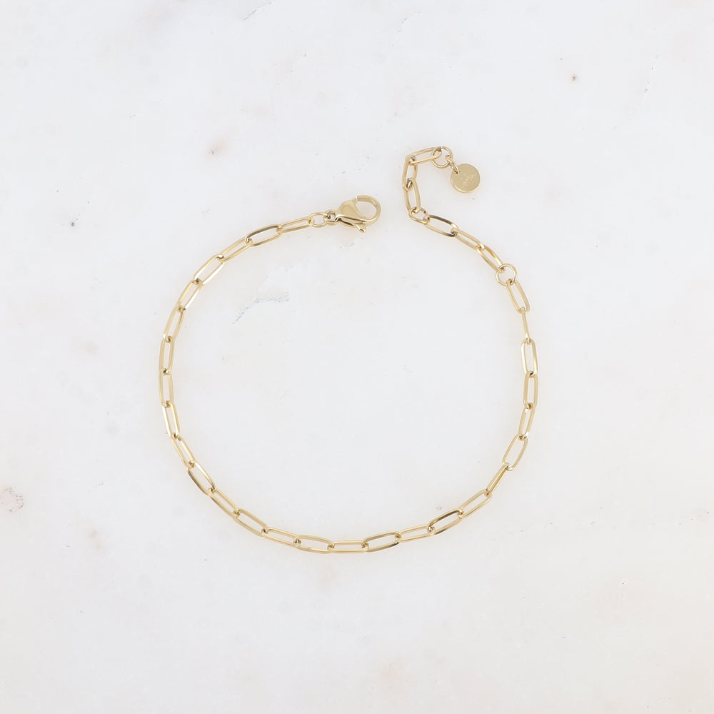 Bracelet chaine acier doré Charlie