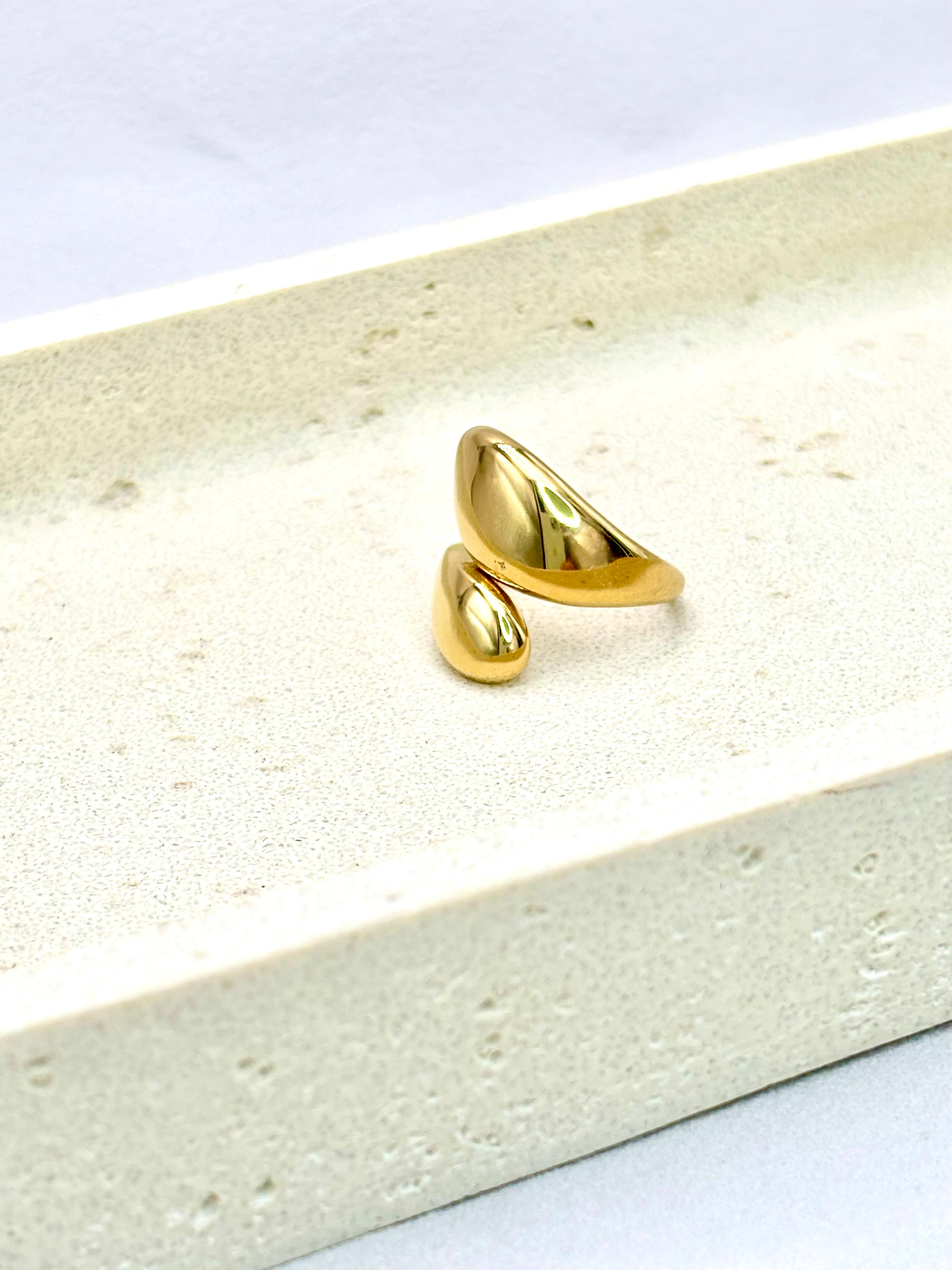 Esmeralda goldener Edelstahlring