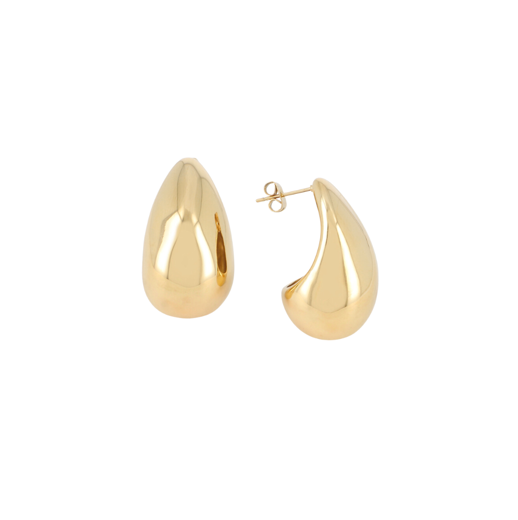 Boucles d'oreilles gouttes acier doré Albane