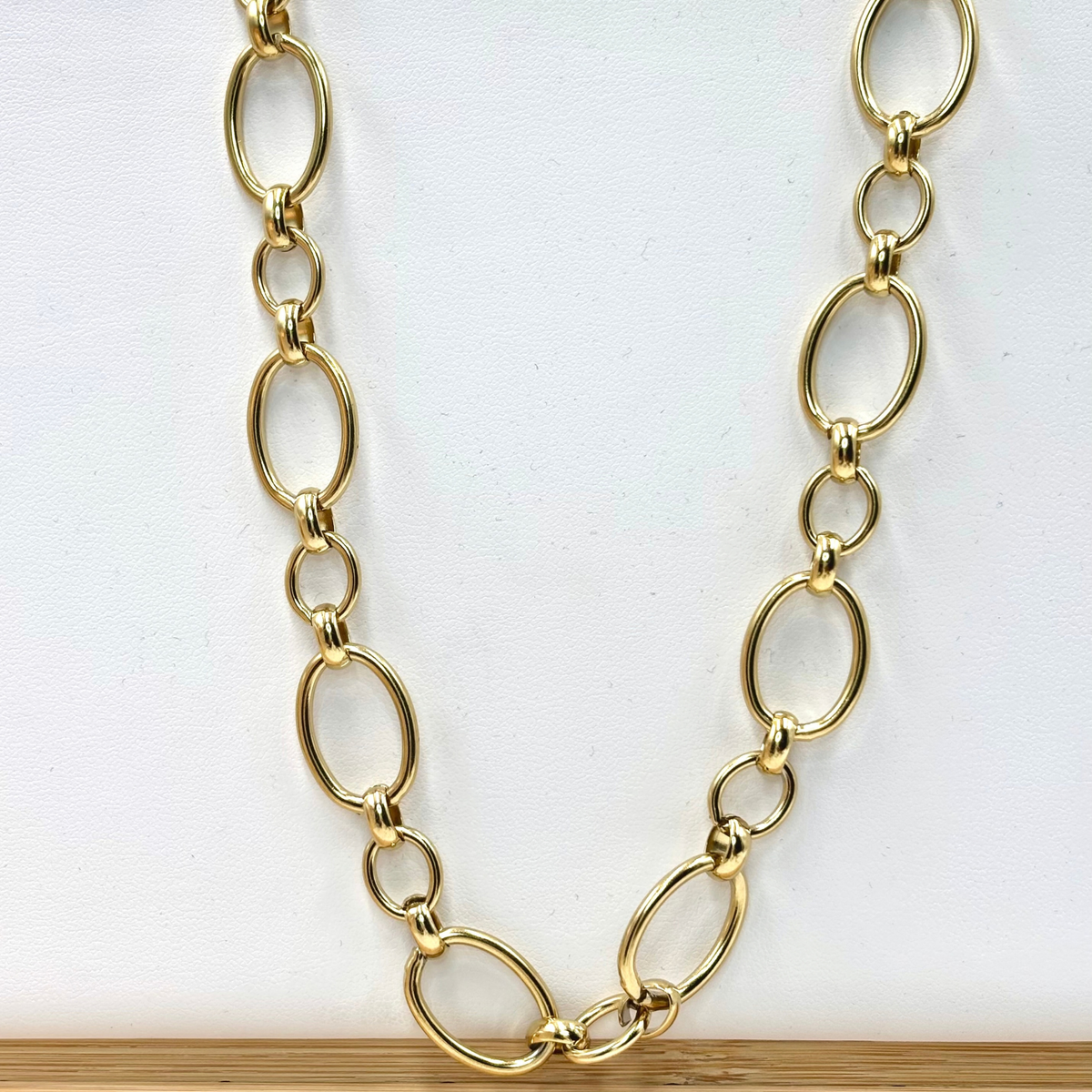 Collier Maillons Ovales en Acier Inoxydable Doré - Julianne