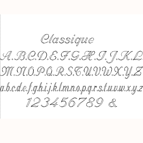 Police d'écriture Classique option de personnalisation de gravure Djanet Bijoux