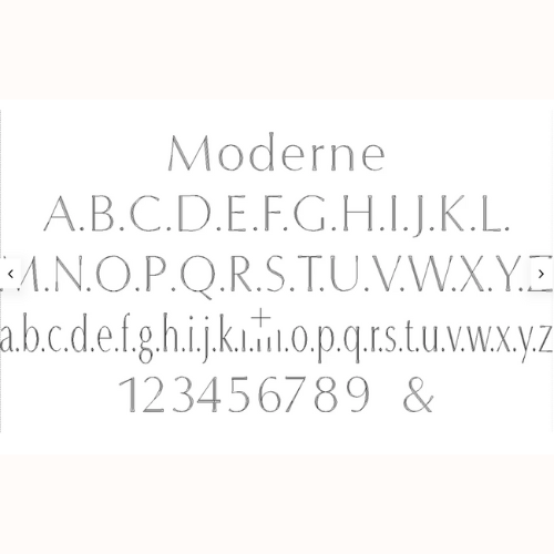 Police d'écriture Moderne option de personnalisation de gravure Djanet Bijoux