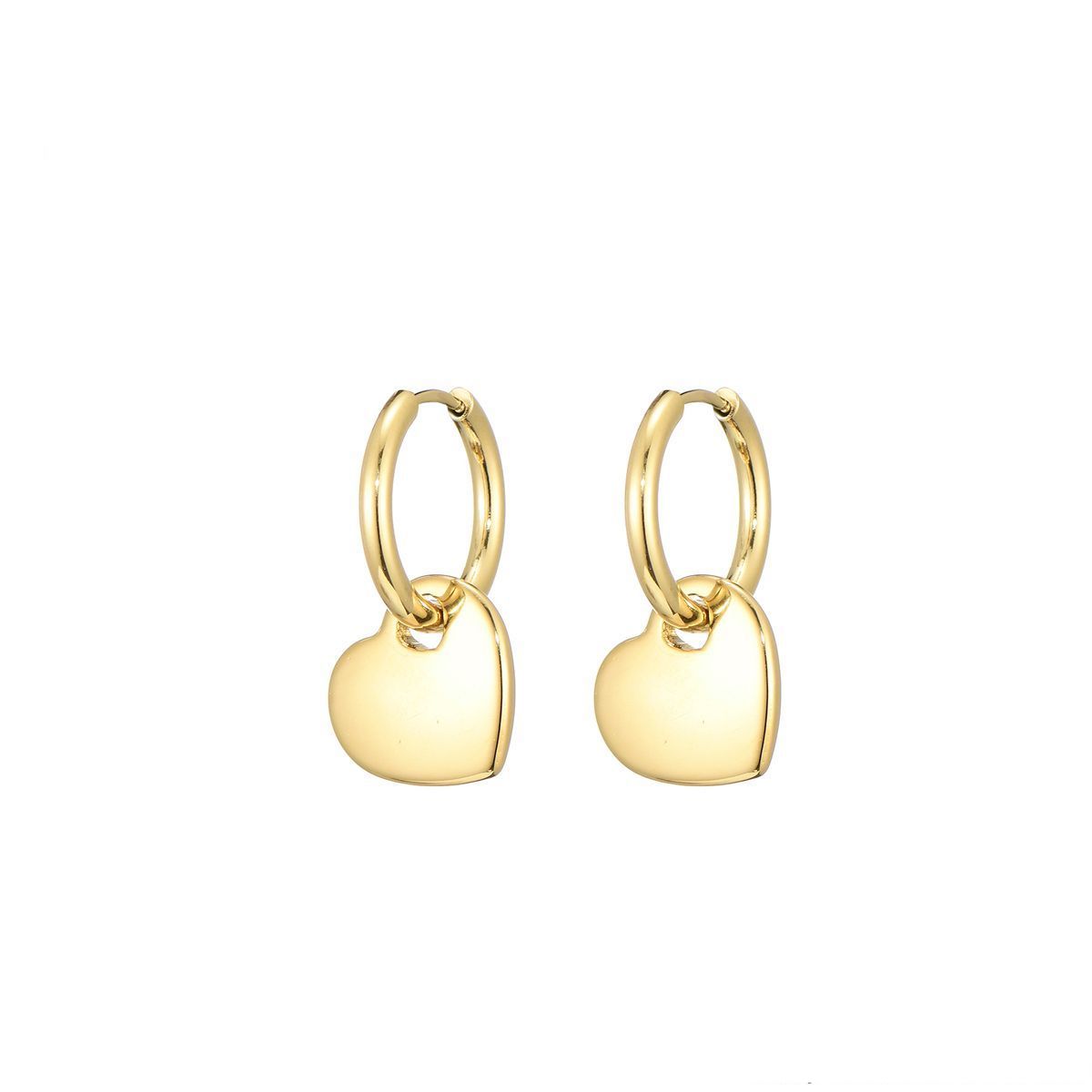 Boucles d'oreilles pendante anneau coeur