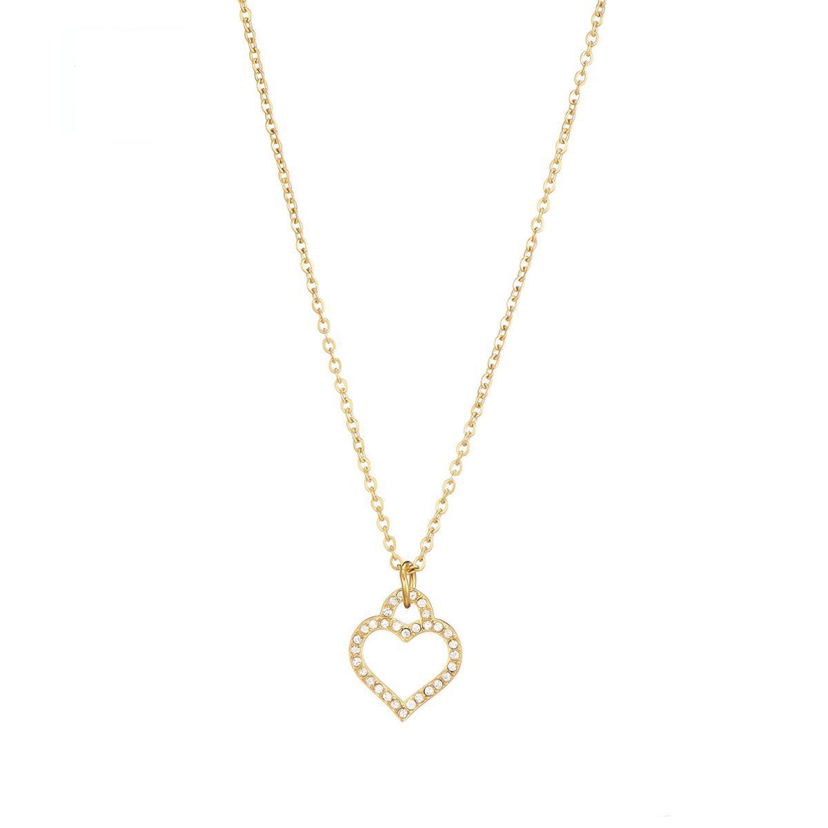 Collier chaîne pendentif coeur zirco Valéria